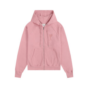 Ami Paris Ami de Coeur Tonal Patch Zip-Up Hoodie