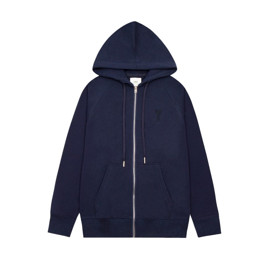 Ami Paris Ami de Coeur Zip-Up Hoodie