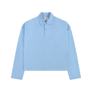 Ami Paris Ami de Coeur Tonal Patch Long Sleeve Polo