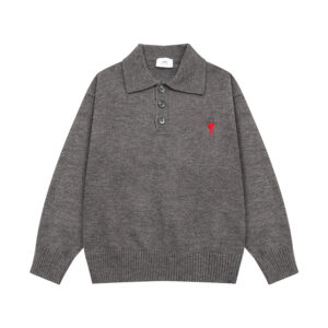 Ami Paris Ami de Coeur Buttoned Polo Sweater