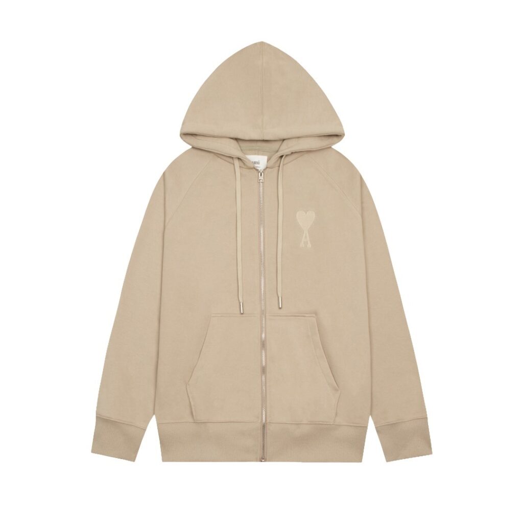 Ami Paris Ami de Coeur Zip-Up Hoodie