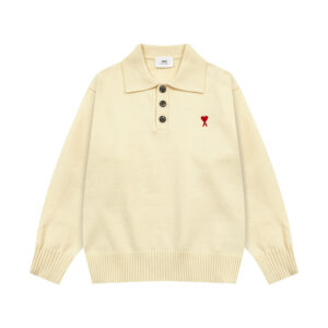 Ami Paris Ami de Coeur Buttoned Polo Sweater