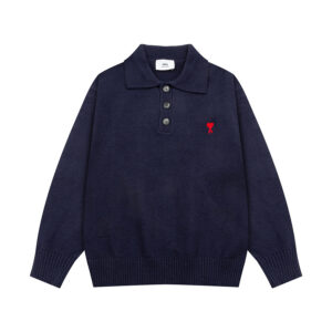 Ami Paris Ami de Coeur Buttoned Polo Sweater