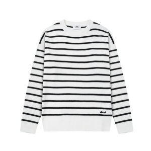 Ami Paris Striped Logo Crewneck Sweater
