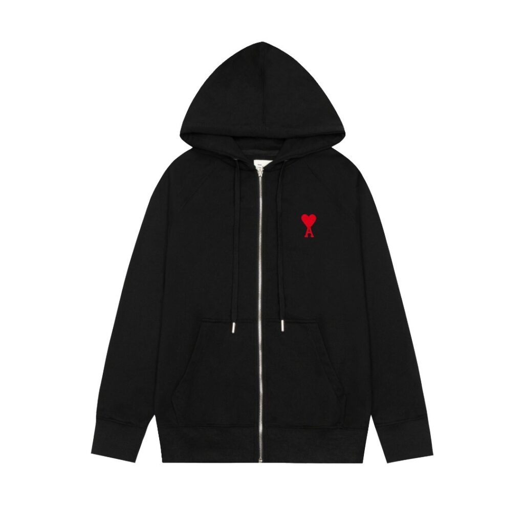 Ami Paris Ami de Coeur Zip-Up Hoodie