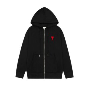 Ami Paris Ami de Coeur Zip-Up Hoodie
