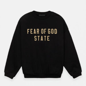 Fear Of God Essentials Black Fleece Crew Neck Sweatshirt