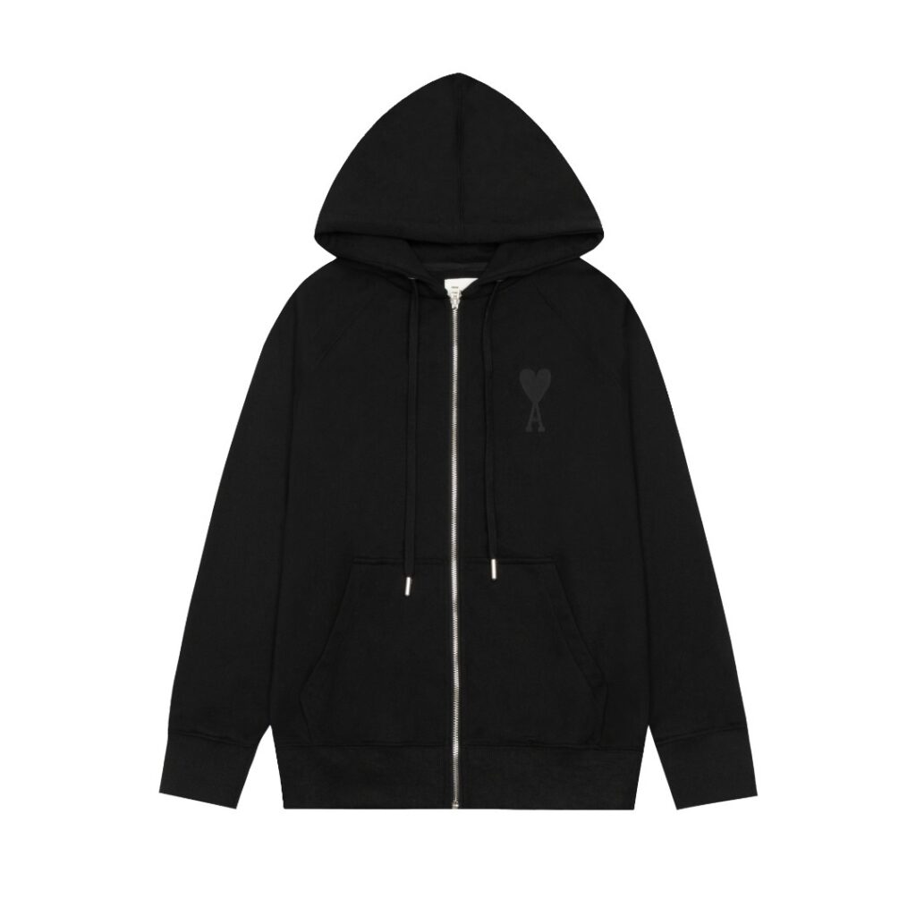 Ami Paris Ami de Coeur Zip-Up Hoodie