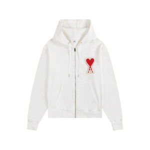 Ami Paris Ami de Coeur Oversize Zip-Up Hoodie