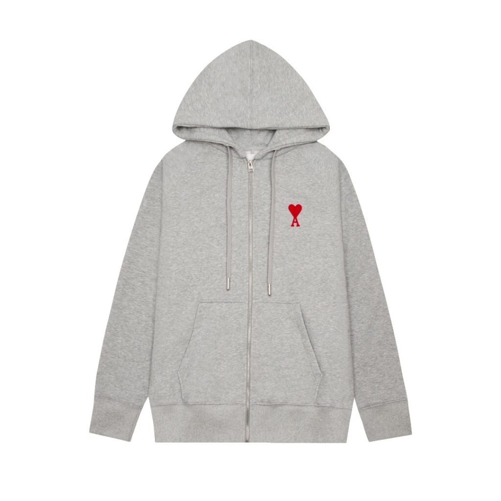 Ami Paris Ami de Coeur Zip-Up Hoodie