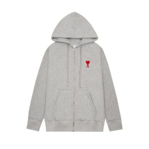 Ami Paris Ami de Coeur Zip-Up Hoodie