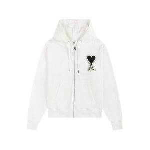 Ami Paris Ami de Coeur Oversize Zip-Up Hoodie