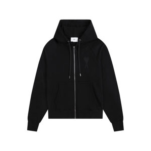 Ami Paris Ami de Coeur Tonal Patch Zip-Up Hoodie