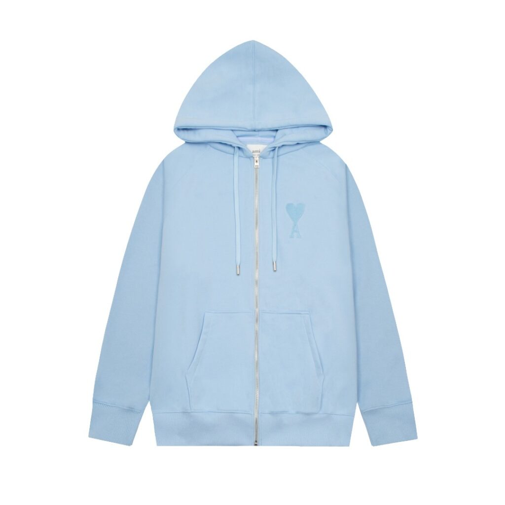 Ami Paris Ami de Coeur Zip-Up Hoodie