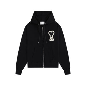 Ami Paris Ami de Coeur Oversize Zip-Up Hoodie