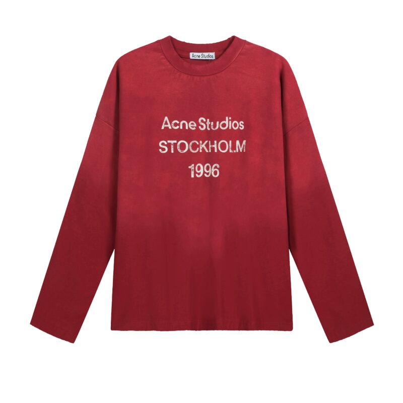 Acne Studios Distressed Logo Long-Sleeved T-Shirt