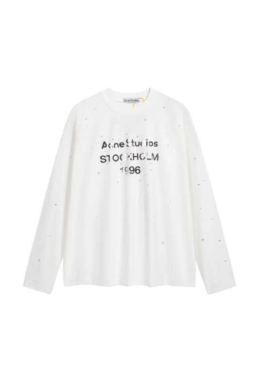 Acne Studios Distressed Logo Long-Sleeved T-Shirt