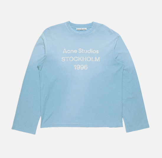 Acne Studios Distressed Logo Long-Sleeved T-Shirt