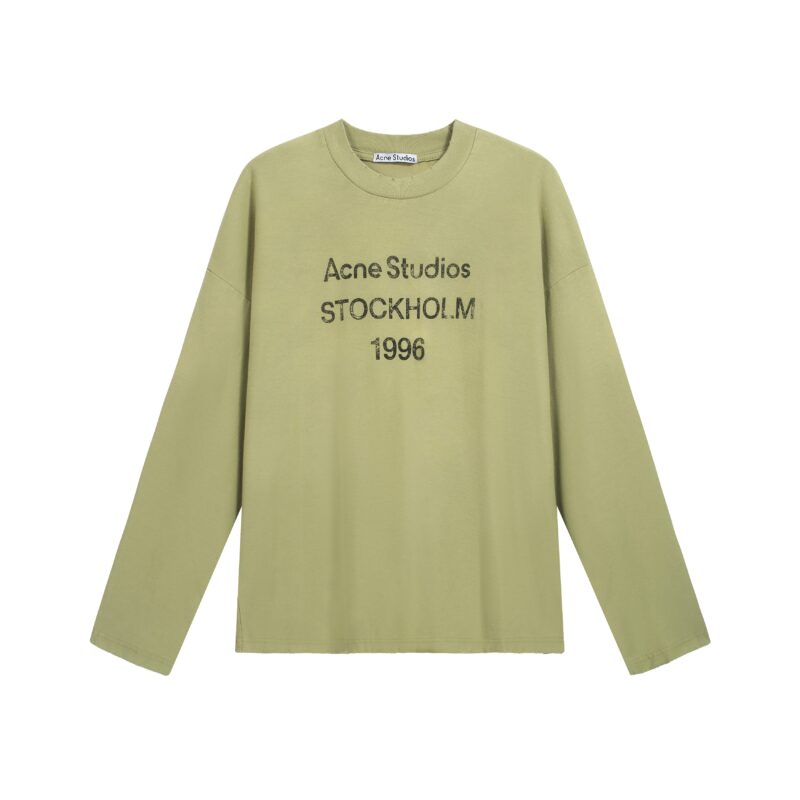 Acne Studios Distressed Logo Long-Sleeved T-Shirt