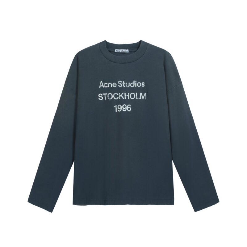 Acne Studios Distressed Logo Long-Sleeved T-Shirt