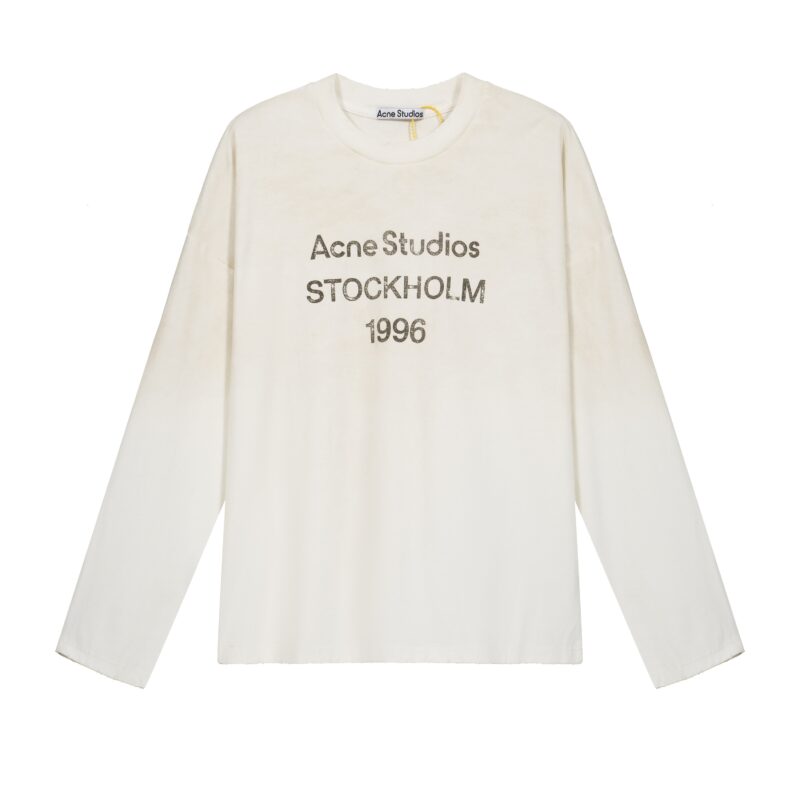Acne Studios Distressed Logo Long-Sleeved T-Shirt