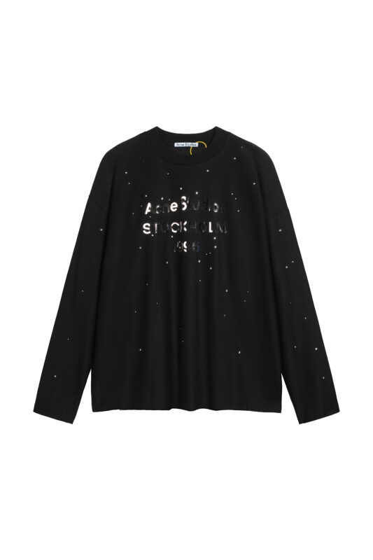 Acne Studios Distressed Logo Long-Sleeved T-Shirt