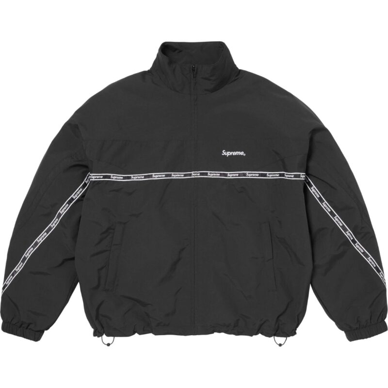 Supreme Logo Taping Track Jacket Black