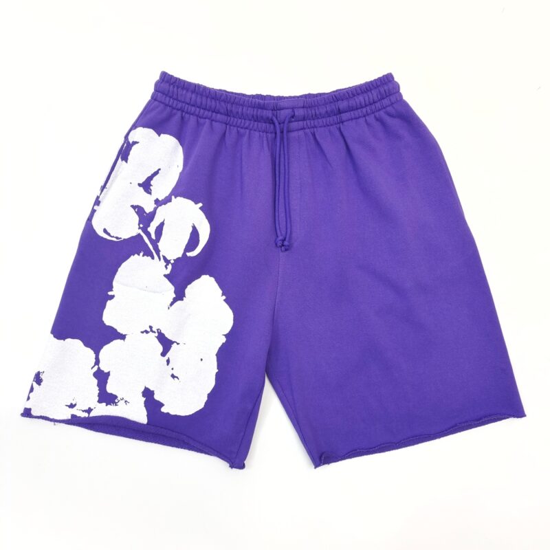 Denim Tears Big Cotton Wreath Sweat Shorts 'Purple'
