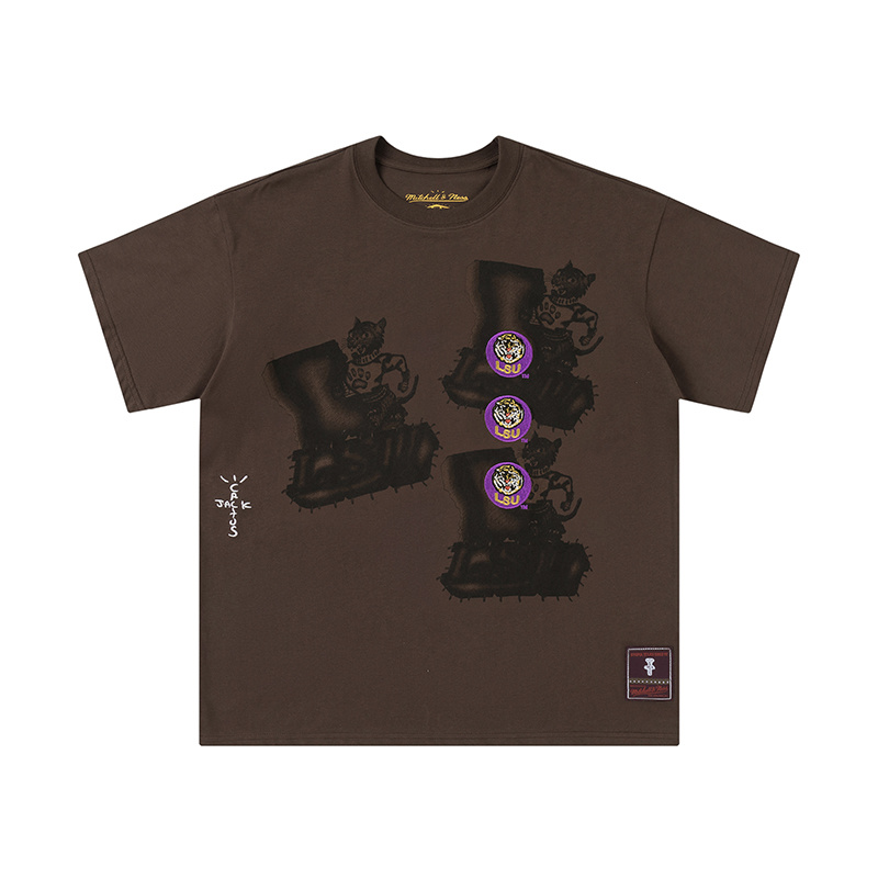 Travis Scott x Mitchell & Ness LSU Tigers Tee Brown
