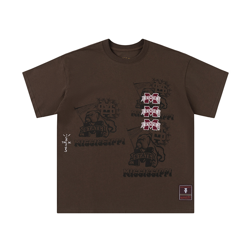 Travis Scott x Mitchell & Ness Mississippi State University Tee Brown