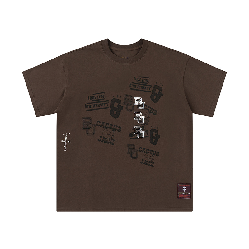 Travis Scott x Mitchell & Ness Boston University Tee Brown