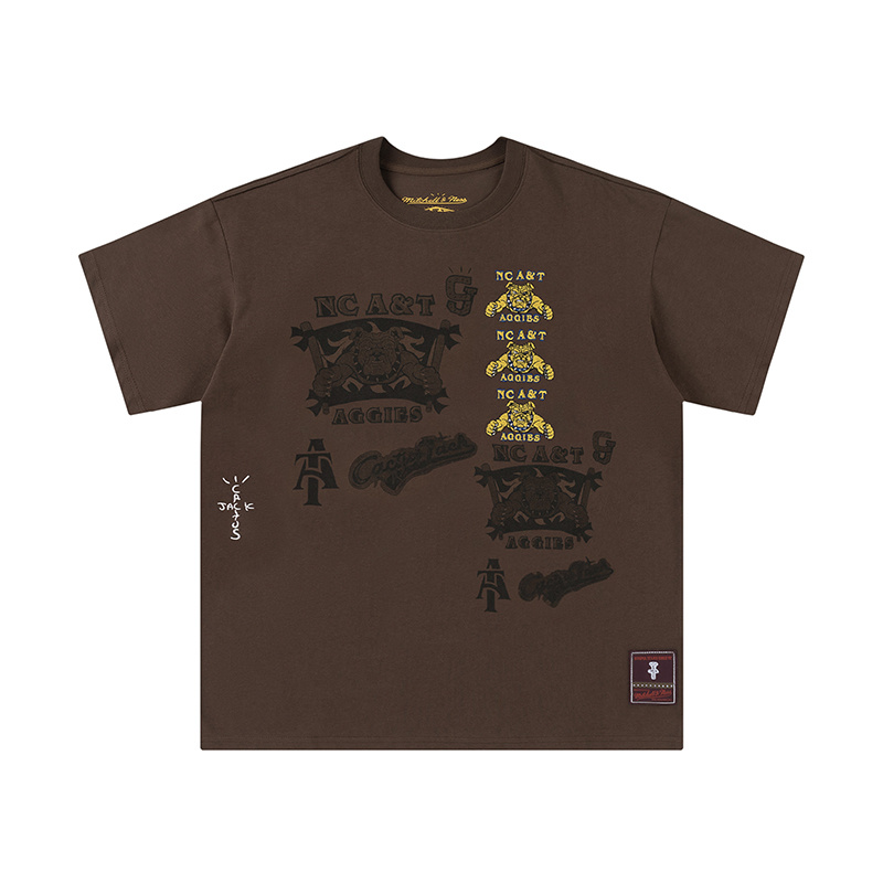Travis Scott x Mitchell & Ness North Carolina A&T University Tee Brown