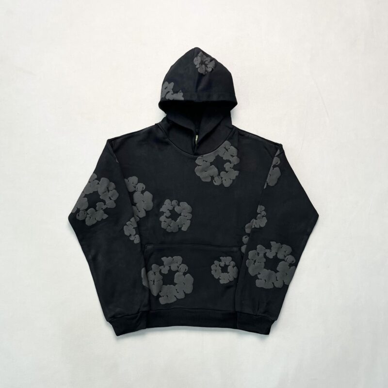 Denim Tears The Cotton Wreath Hoodie 'Mono Black'