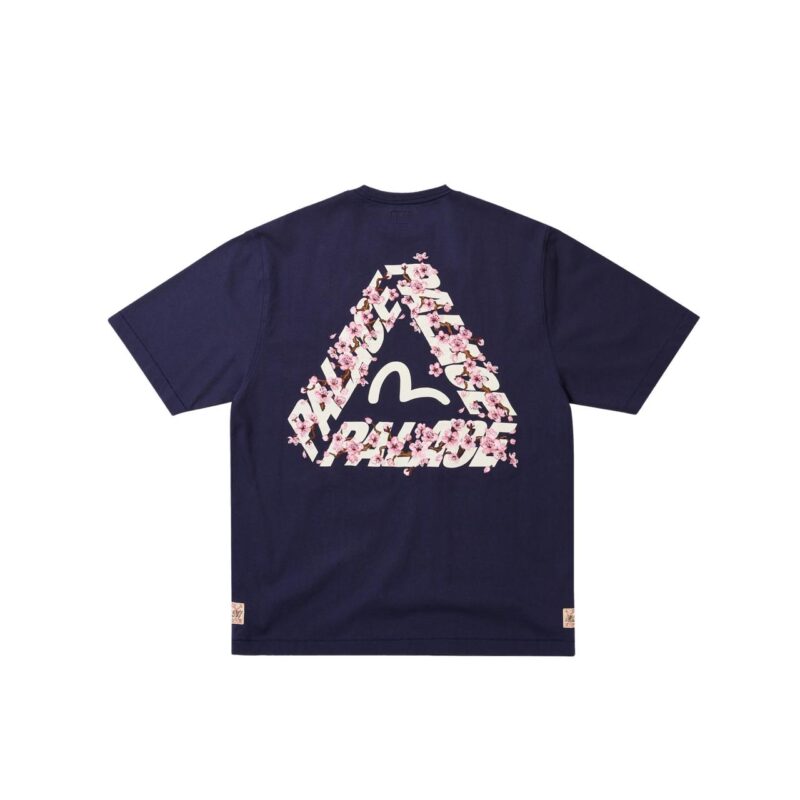 Palace x Evisu Heavy Wash Tee Navy