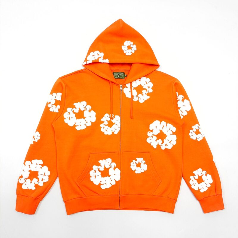 Denim Tears Cotton Wreath Zip Hoodie Orange