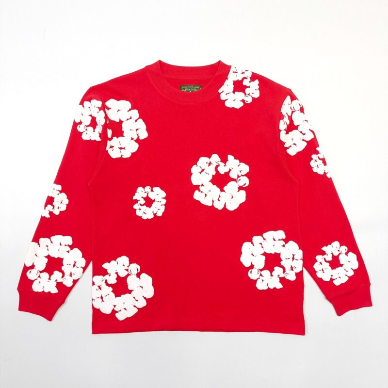 Denim Tears Cotton Wreath Long Sleeve Red