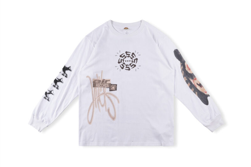 Travis Scott «Air Records» Long Sleeve White