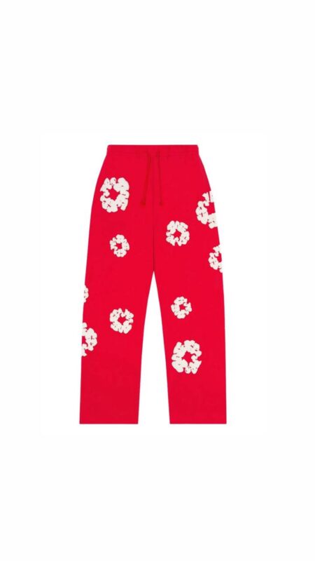 Denim Tears Cotton Wreath Baggy Sweatpants Red