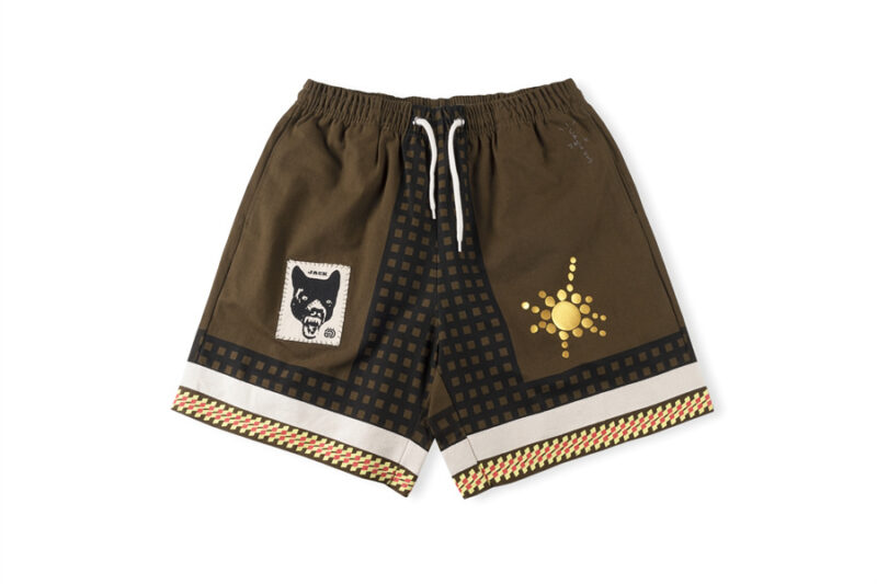 Travis Scott Wolf Shorts Brown