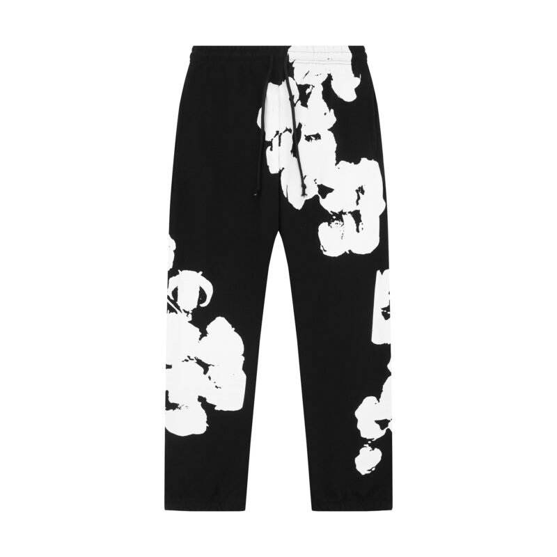 Denim Tears Big Cotton Wreath Sweatpants 'Black'