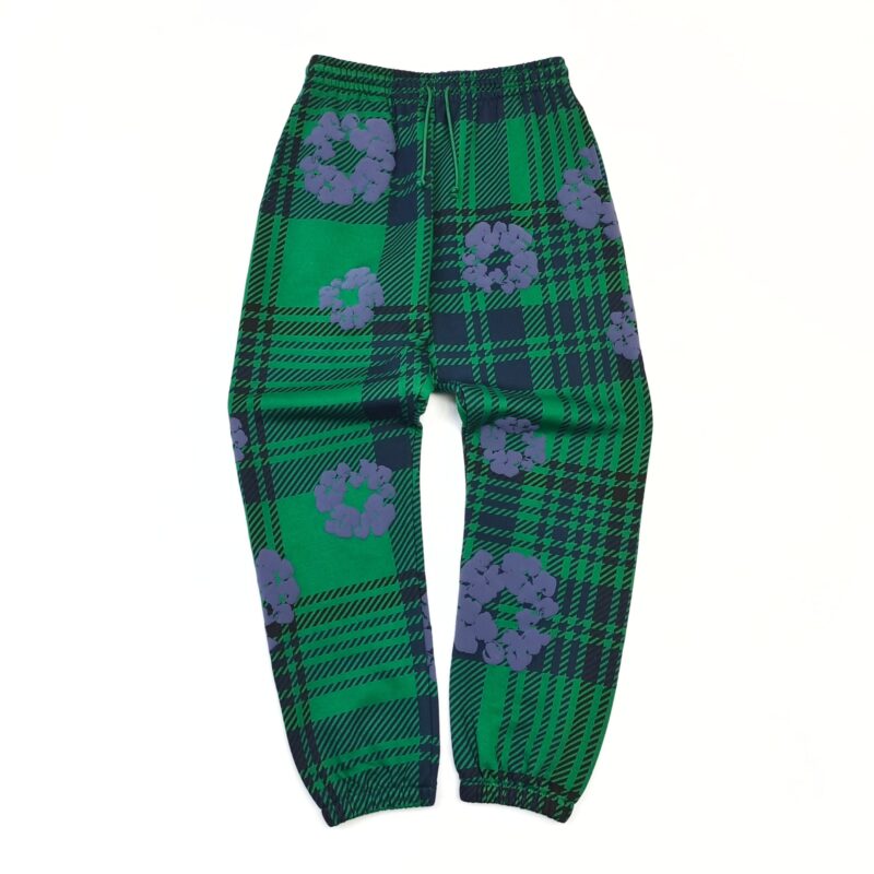 Denim Tears Plaid Wreath Sweatpants 'Green'