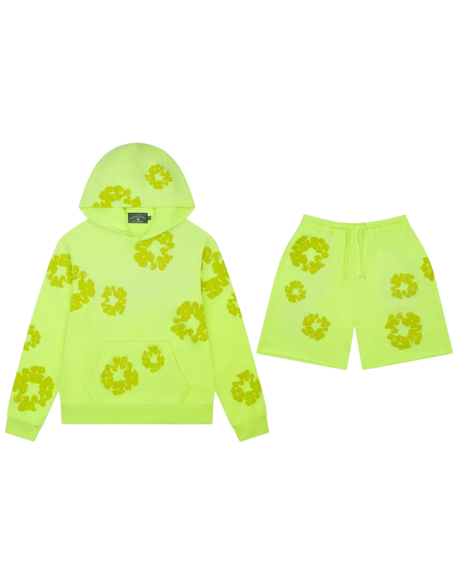 Denim Tears Mono Cotton Wreath Shorts Set Yellow