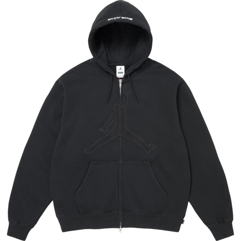 Supreme x Jordan Zip Hoodie Black
