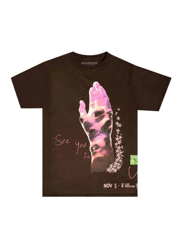 Travis Scott All Seeing Hands Tee Brown