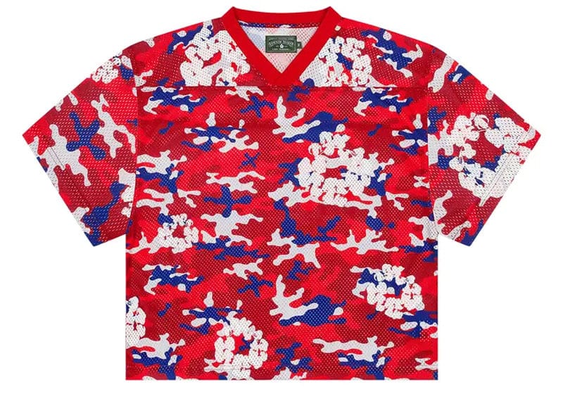 Denim Tears Camo Cotton Wreath Mesh Football Top 'Red'