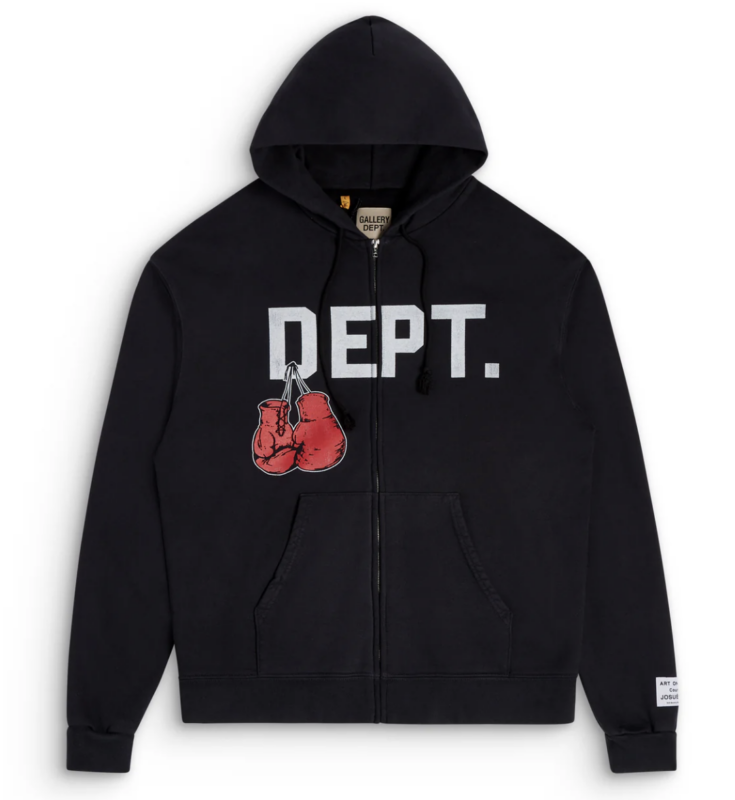 GALLERY DEPT. Boxing Merch Zip Hoodie Vintage Black