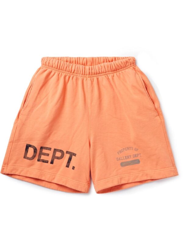 GALLERY DEPT. G.I. Wide Leg Logo Print Loopback Shorts Orange