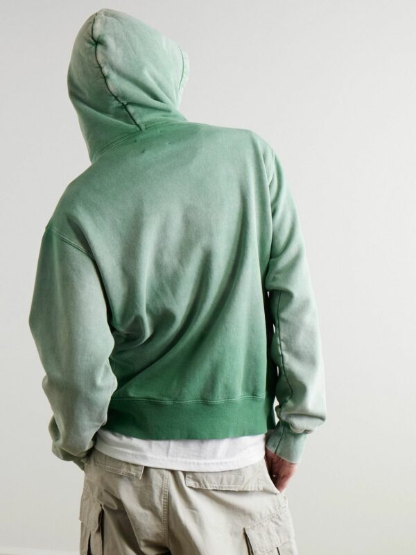 GALLERY DEPT. Reversible Logo-Print Distressed Hoodie Green2