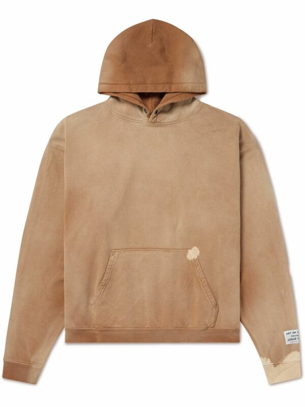 GALLERY DEPT. Ventura Logo-Appliquéd Distressed  Hoodie Brown