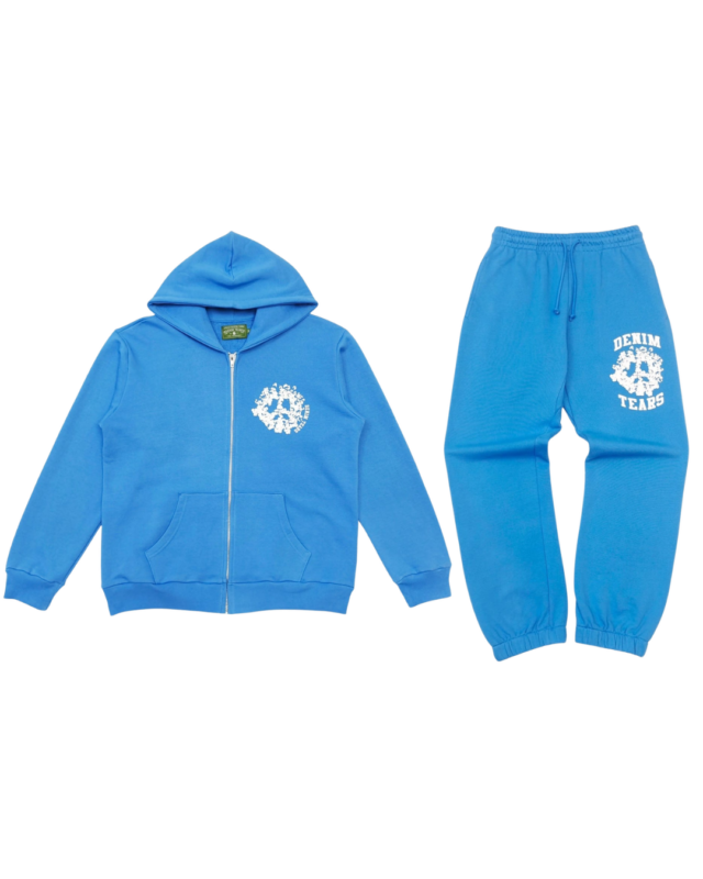 Denim Tears University Zip Set Blue